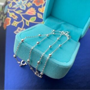 Tous Beaded in 3D Beads Rolo Chained Chocker Chain Stamped Silver new